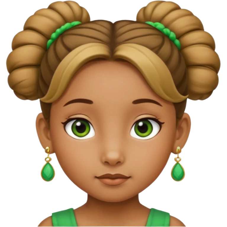  bun haired kid with earrings green hair guy emoji