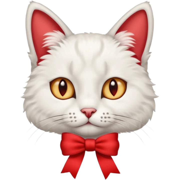 cat with red ribbon on ear emoji