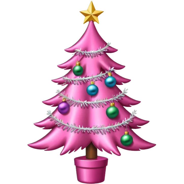 Pink Christmas tree emoji