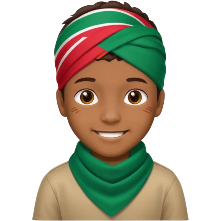 A Boy With a Bangladesh flag Bandana emoji
