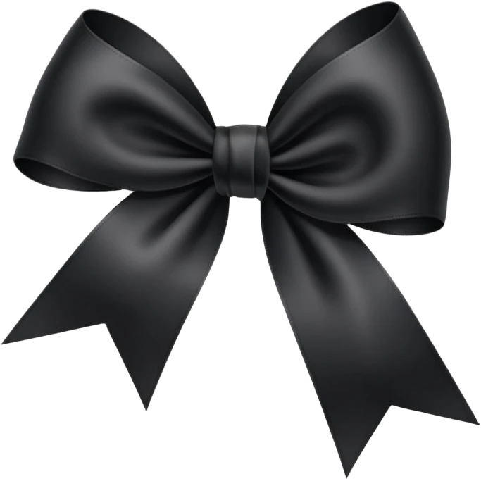 black THIN ribbon bow emoji