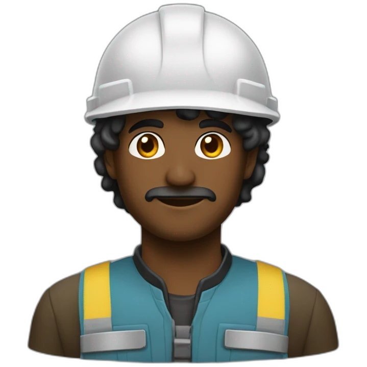 ingeniero pelo negro , con casco y que diga Jhan emoji