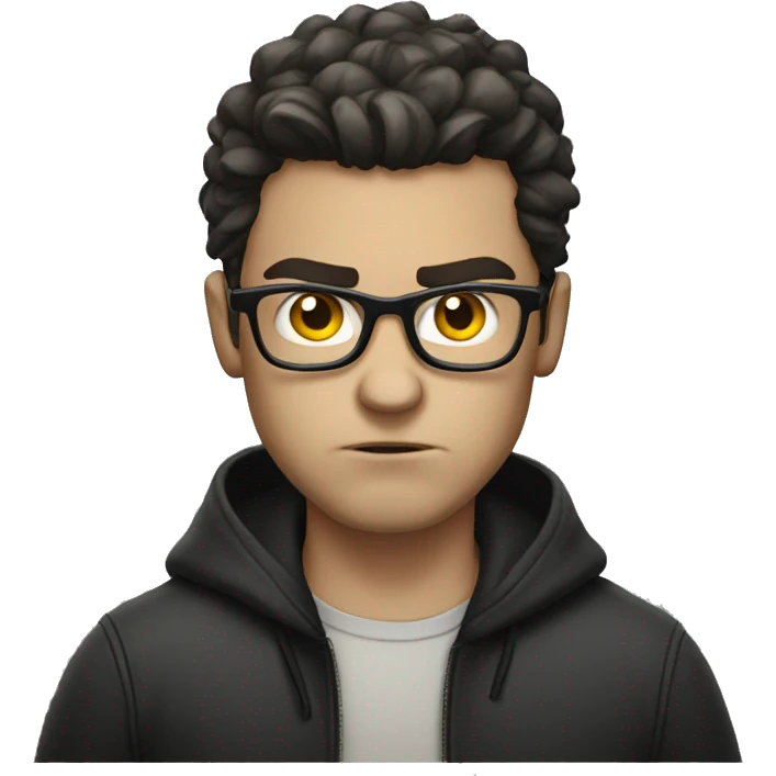 angry white boy long dark hair glasses emoji