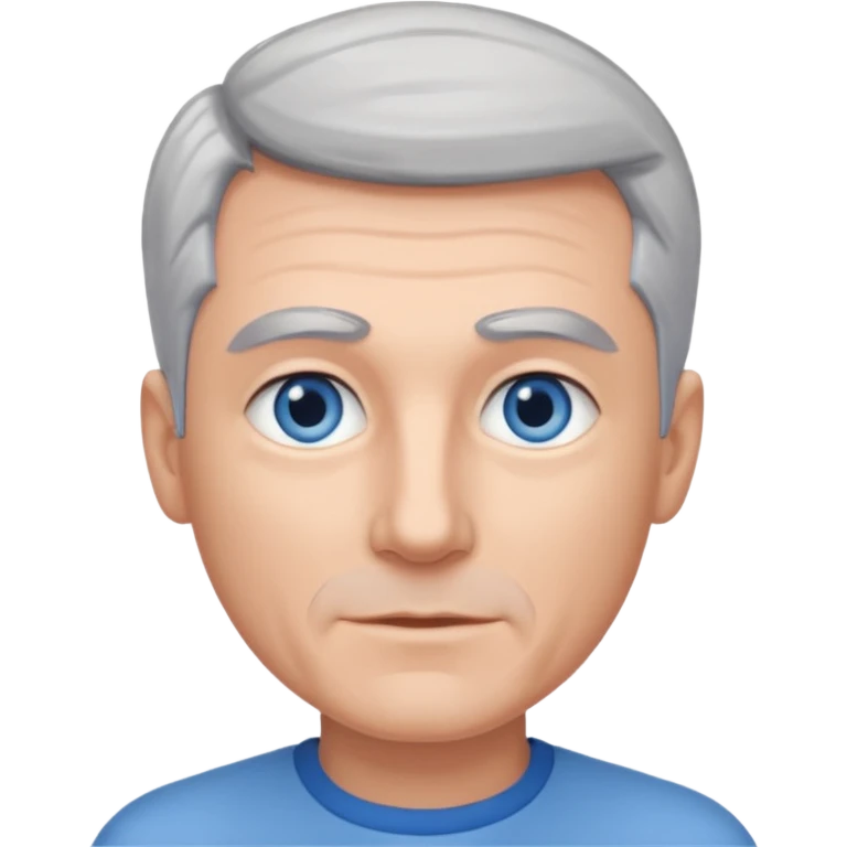 Avatar pic male gray hair blue eyes clean shaven emoji