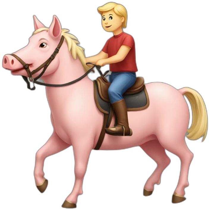 Pig riding horse emoji