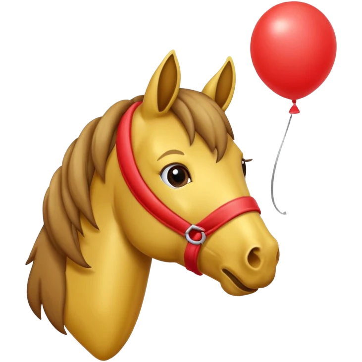 HORSE with the mouth of a balloon in it’s mouth emoji