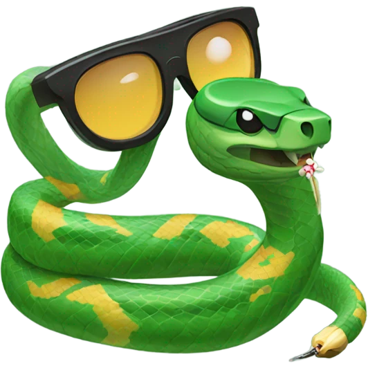 Snake with sunglasses and a joint emoji