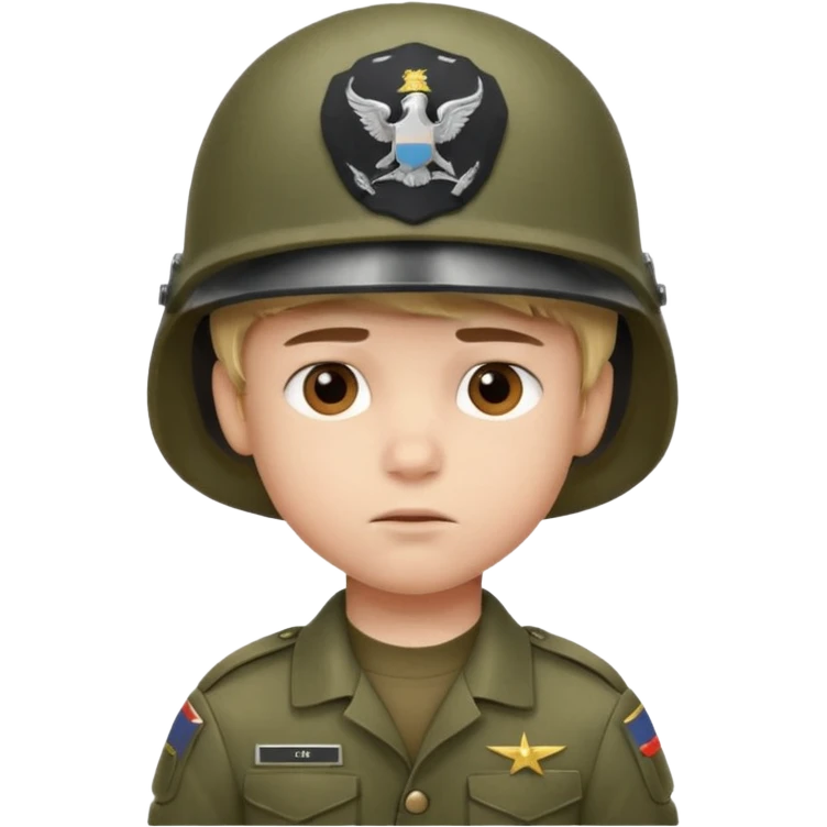 a young boy wearing a military helmet emoji