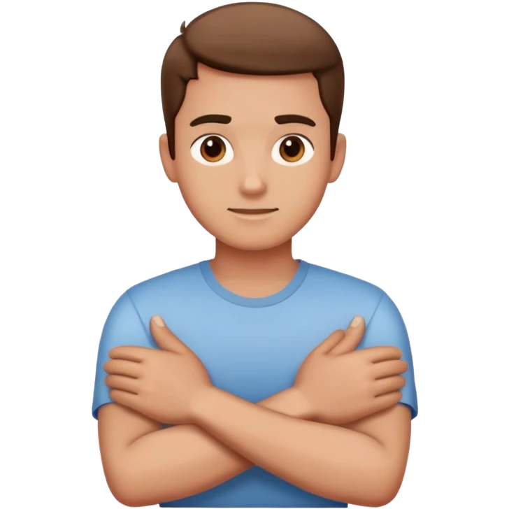 Guy with hands cross emoji