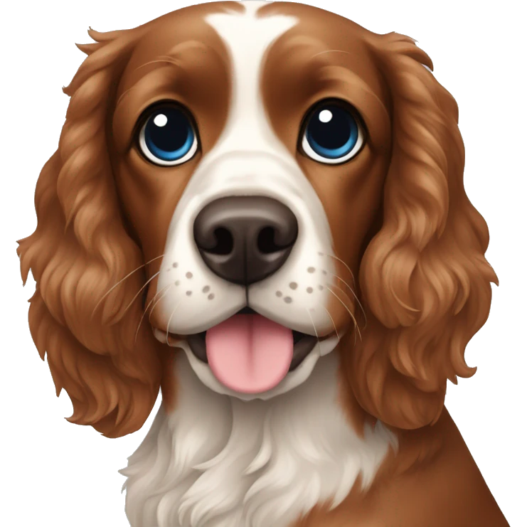 cocker spaniel brown blue butterfly on the neck emoji