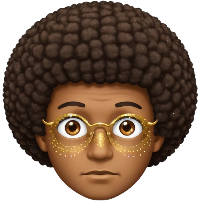 Afro man with sparkles in his eyes  emoji