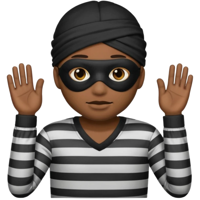 A theif robber emoji,Stripped shirt,eye mask, black head. emoji