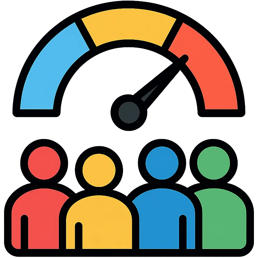 team barometer icon, simple, clear, suitable for dashboards emoji