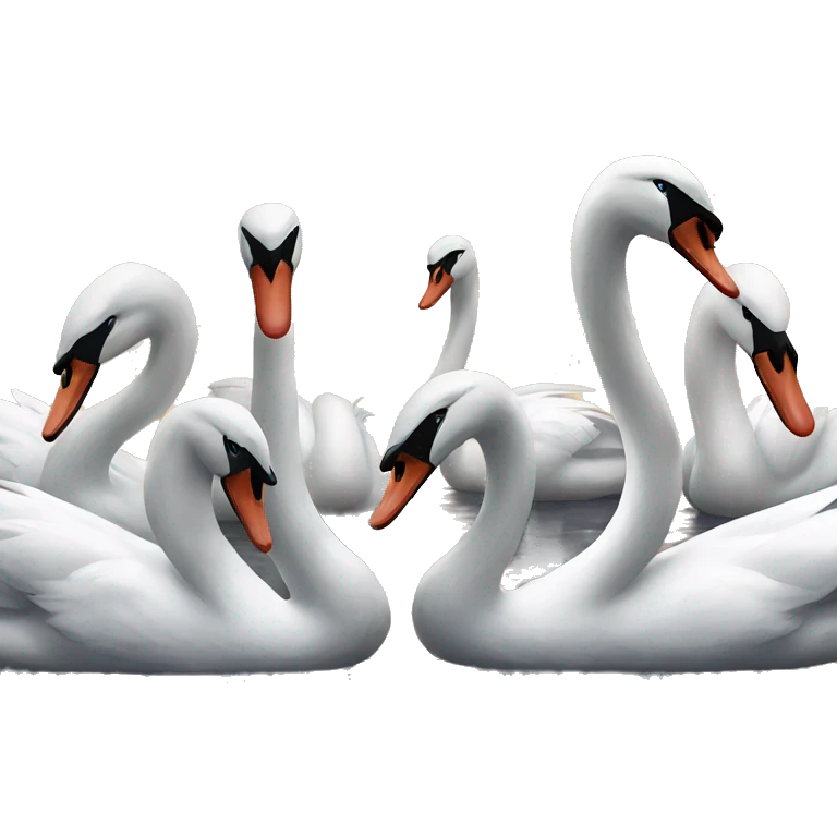 a group of swans who are client emoji