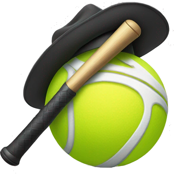 tennis ball wearing a detective hat holding a baseball bat emoji
