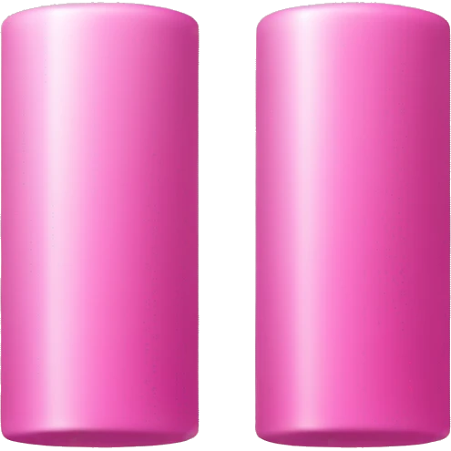 cylindrical shaped pink object with two smaller pink circles at the bottom emoji