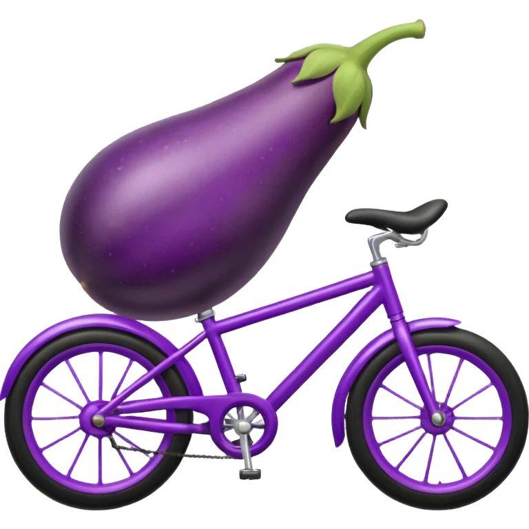 Eggplant riding bike emoji