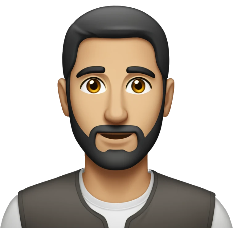 Handsome middle eastern man with no beard and straight hair an emoji