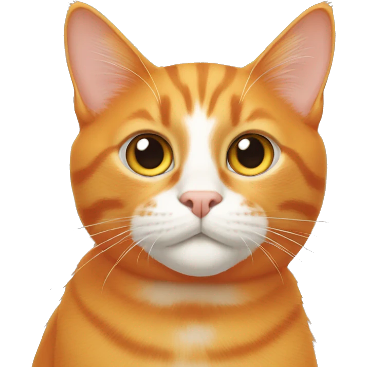 Orange cat white eyes emoji