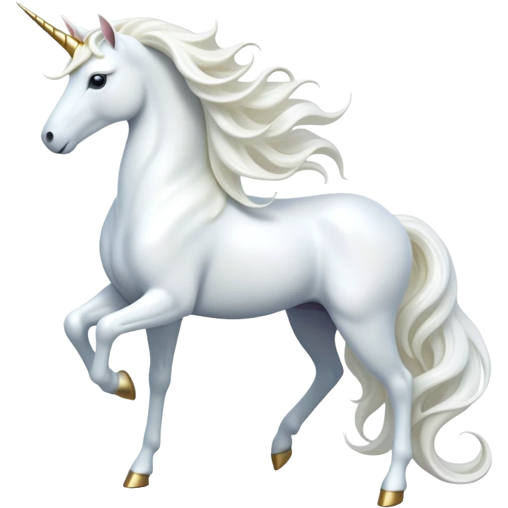 cinematic-beautiful-white-unicorn-full body-emoji,-poised-and-regal,-with-a-slender,-ethereal-form-draped-in-a-pristine-white-color,-a-flowing-mane-and-tail,-and-a-glistening,-spiraled-horn-that-radiates-pure-light,-simplified-yet-sharp-and-majestic, zoomed out to show a majestic unicorn emoji