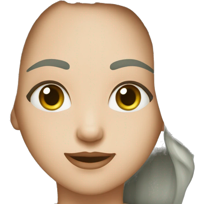 Девушка блондинка с зелеными глазами в наушниках  emoji