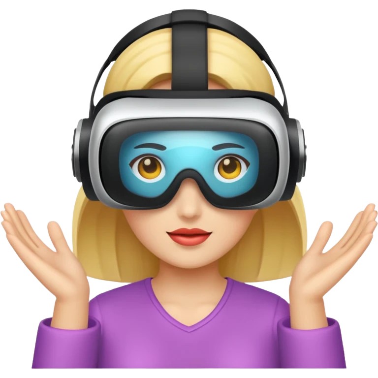 VR wear woman emoji