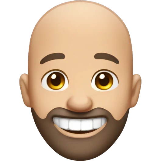 bald man with beard laughing emoji