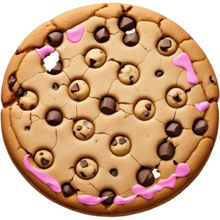 Single chocolate chip cookie, isolated, clean white background, minimalist emoji