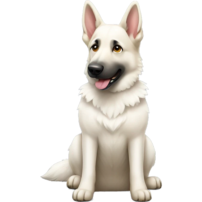 White German shepherd sitting full body emoji