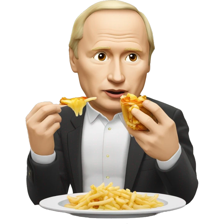 Vladimir Poutine qui mange une poutine  emoji