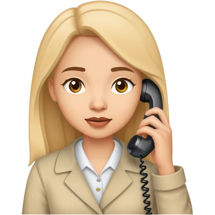 girl talking on corded phone emoji