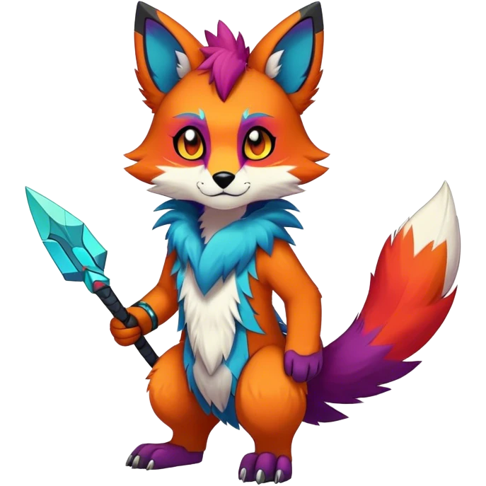 Edgy colorful anthro fursona Fakemon emoji