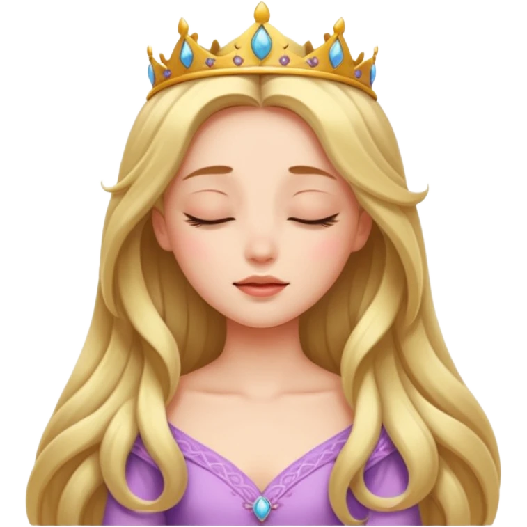 a beautiful princess closing her eyes calmly emoji