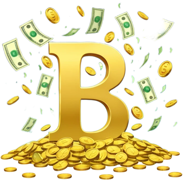 Letters A A C with money falling around it emoji