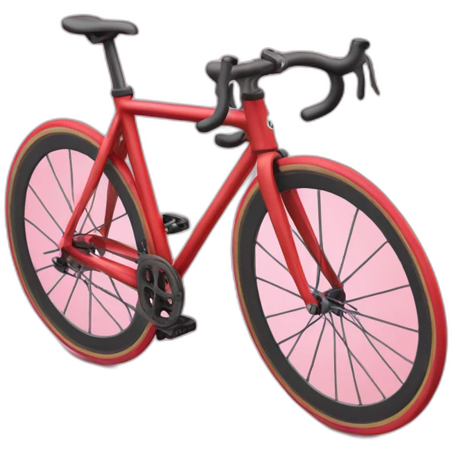 anthropomorphic red fixed gear bike in isometry emoji