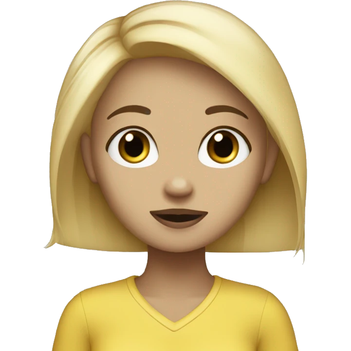 blonde girl with little black shitzu emoji