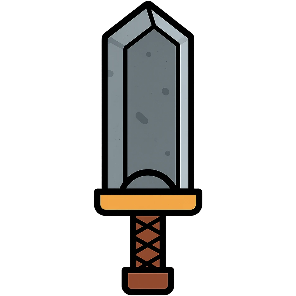 fantasy icon of a huge sword inspired by Berserk, metallic textures, sense of weight emoji
