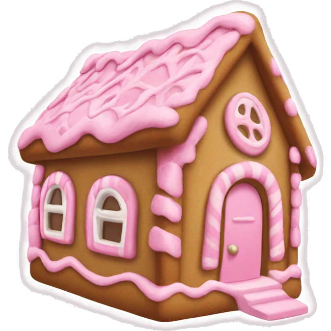 Pink ginger bread house emoji