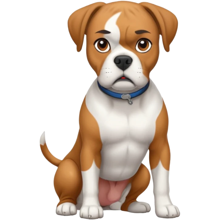 White boxer dog emoji