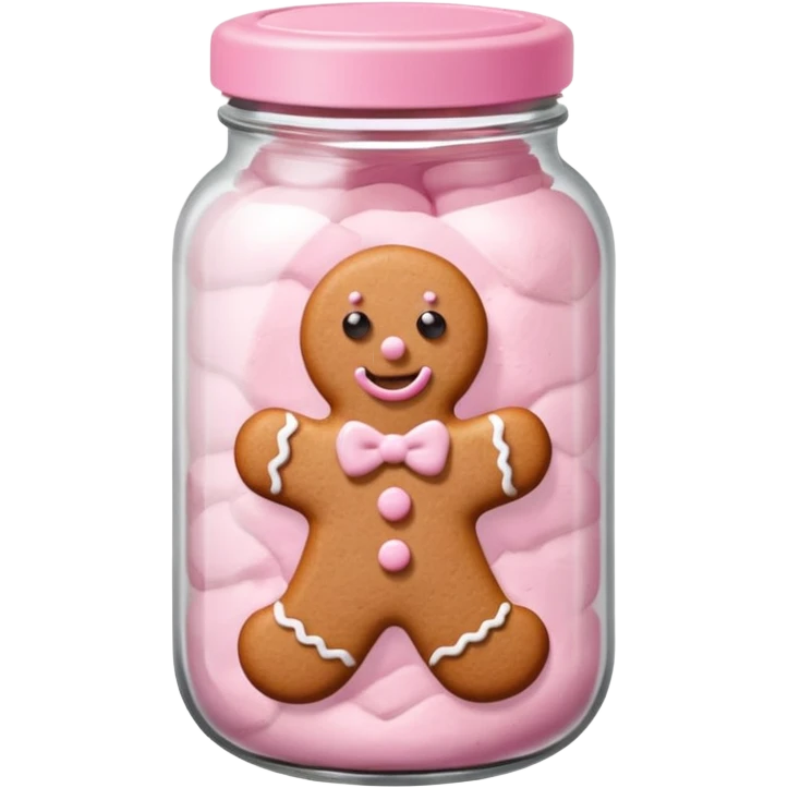 pastel pink christmas gingerbread cookies in jar with pink lid  emoji