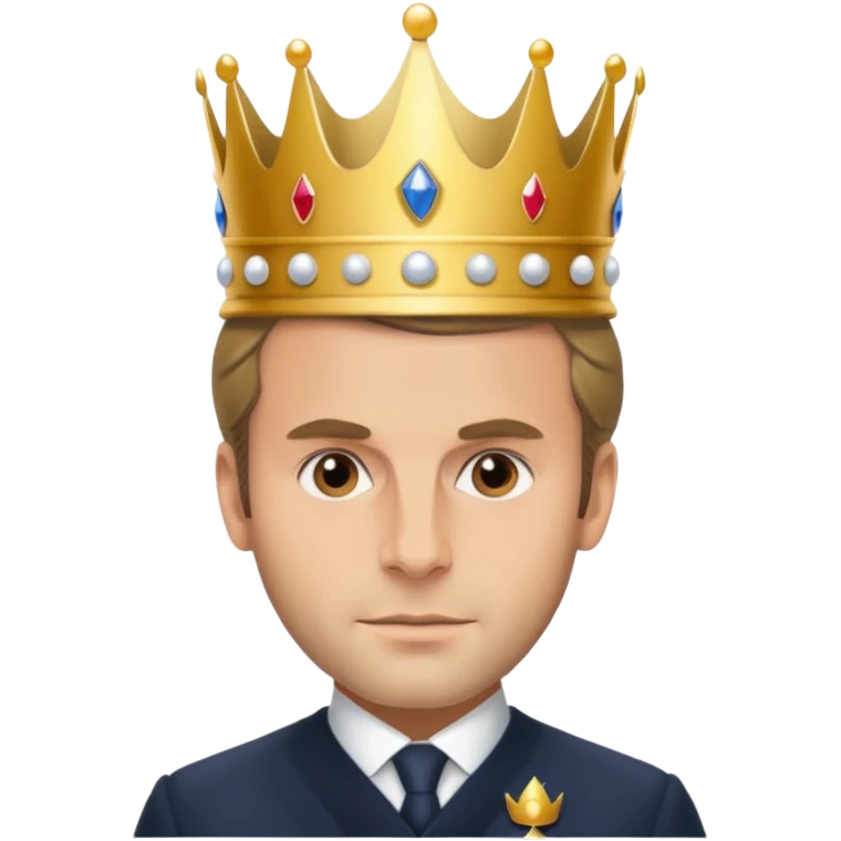 Manuel Macron avec une coronne emoji