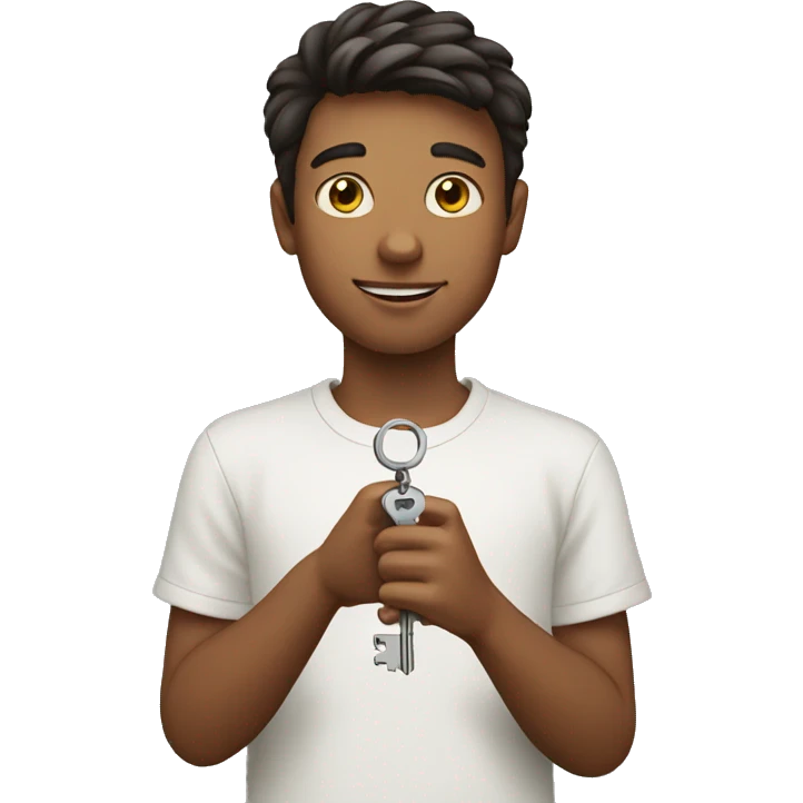 boy with key in hand emoji