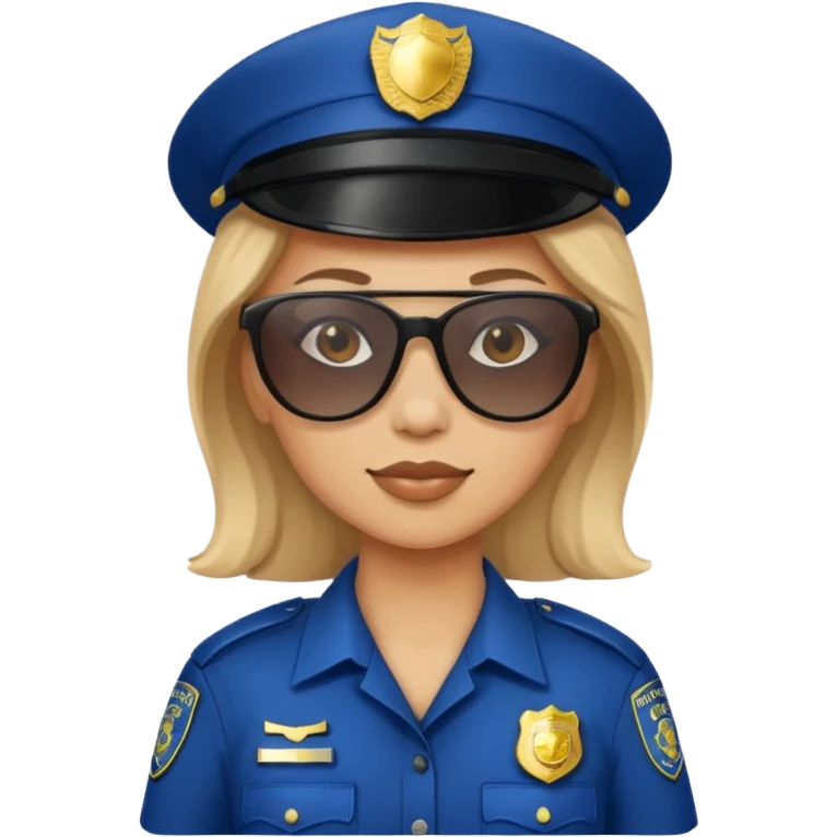 woman police with sunglasses emoji
