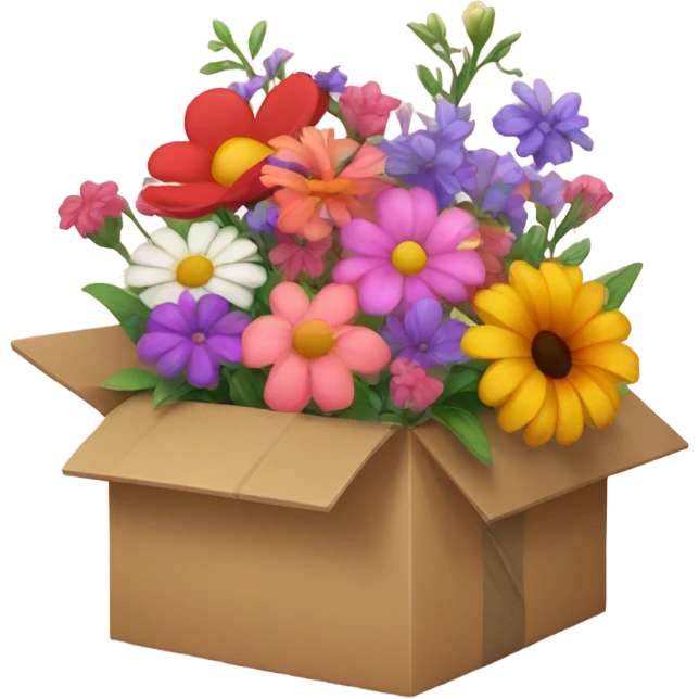 box with different flowers emoji