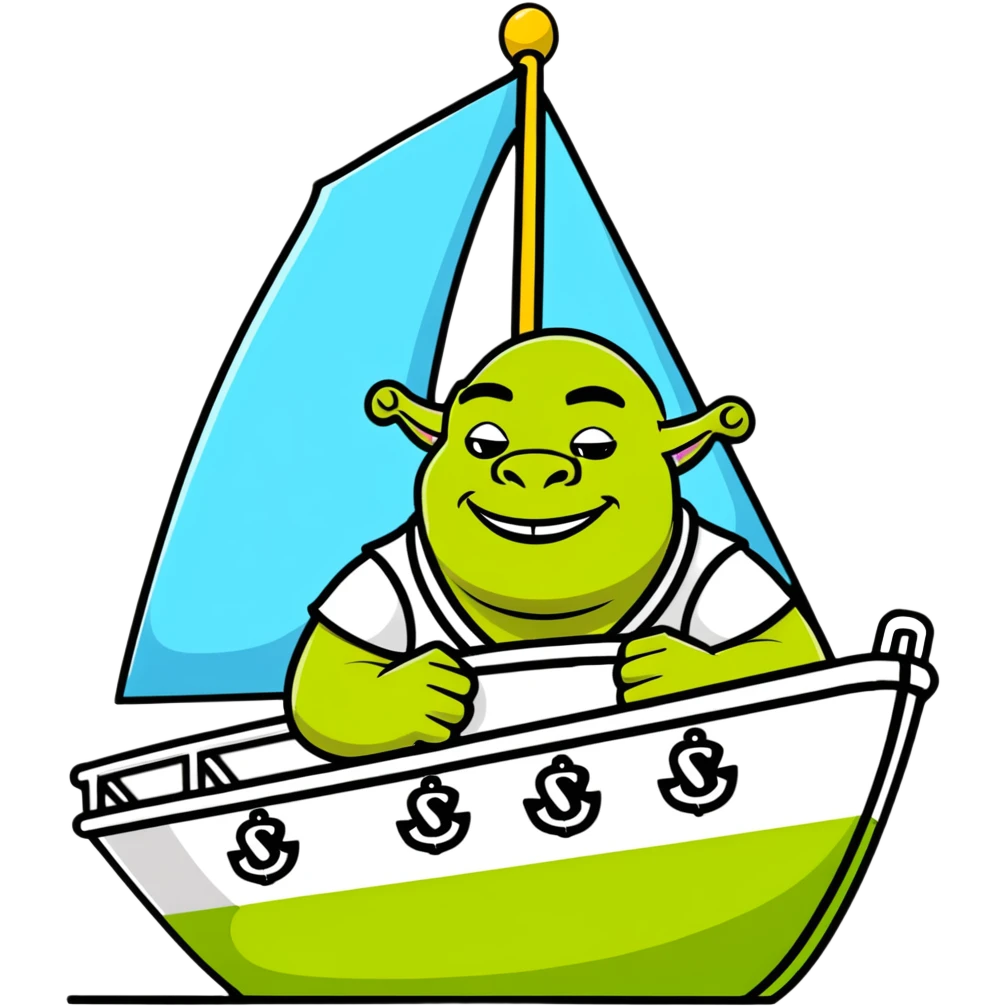 Shrek on a yacht emoji
