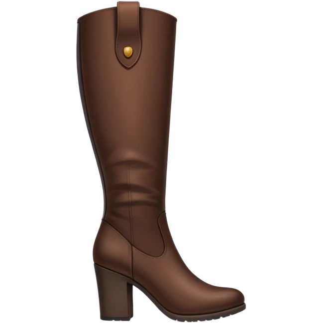 Dark brown tall leather boots with heels emoji