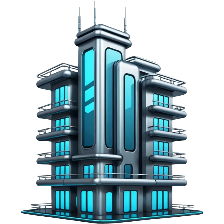 Shiny advanced futuristic Cyberpunk house emoji