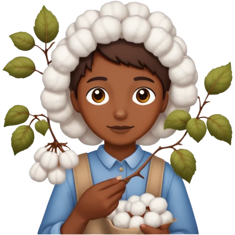 Hand picking cotton emoji