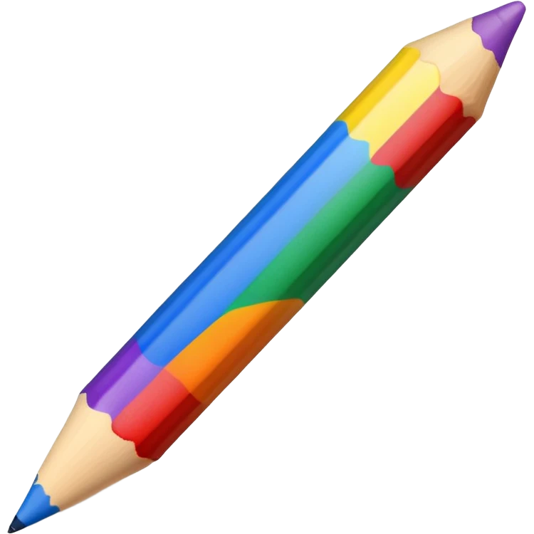 crayon with rainbow stripes emoji