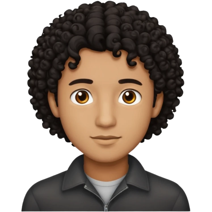Light brown man with curly black hair  emoji